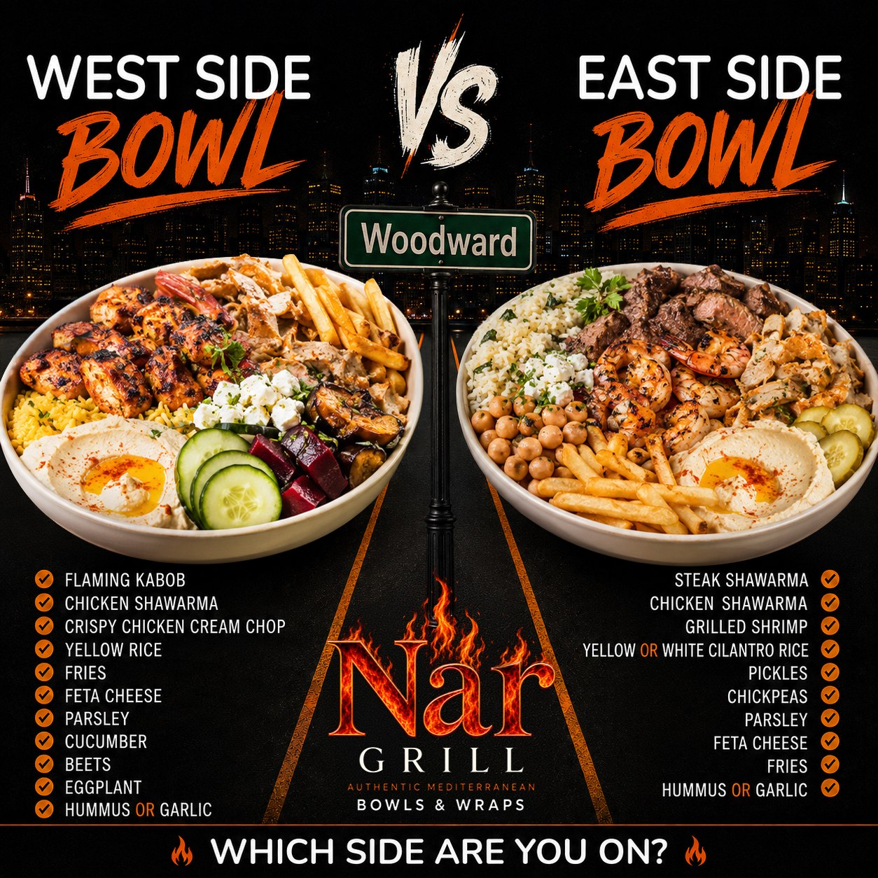 West Side Bowl versus East Side Bowl, Nar Grill's Detroit-inspired matchup